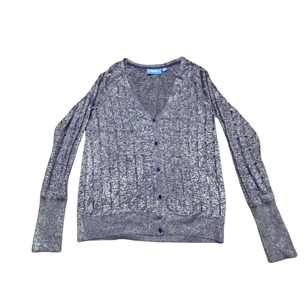 Simply Vera Wang Lavender Purple Sweater Cardigan Button Up Size S Womens Shirt